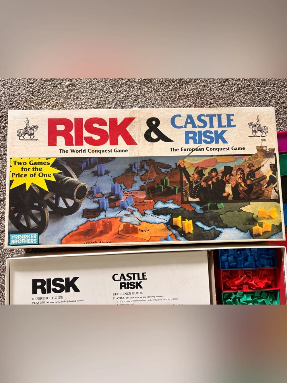 1990 Risk Board Game - Classic Strategy Family Game (Includes Castle Risk)